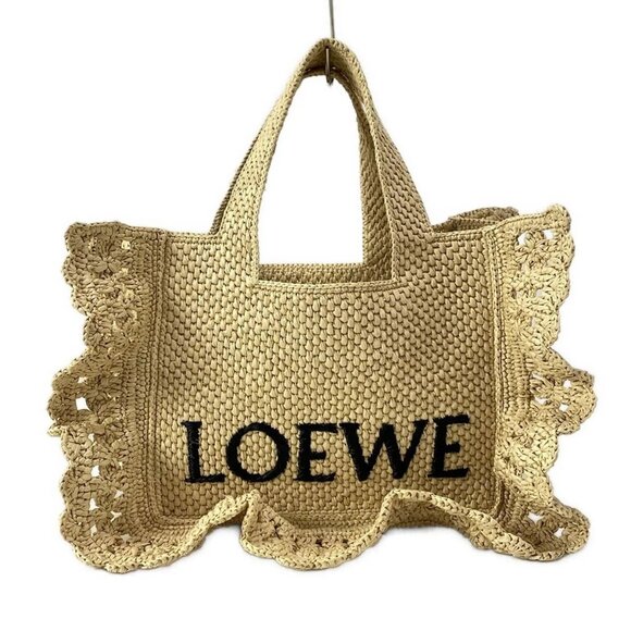 Auth LOEWE Loewe Font Tote Small ALF1B59X25 Natural Raffia - Tote Bag - Picture 1 of 15